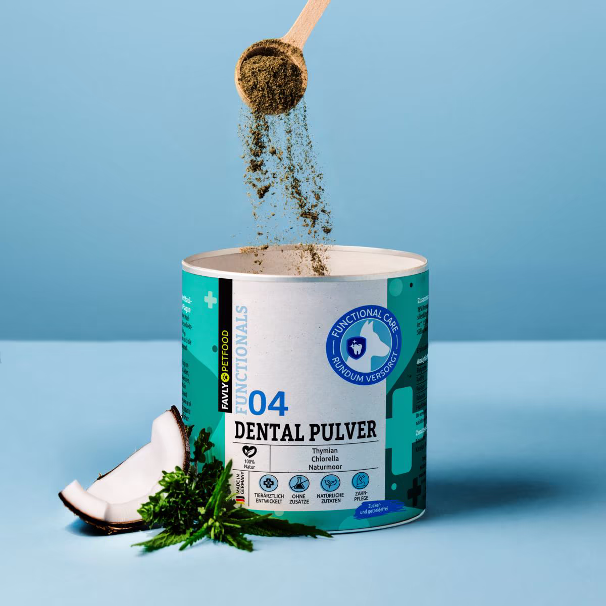 FAVLY Dental Pulver Dose mit Messlöffel